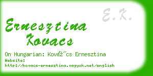 ernesztina kovacs business card